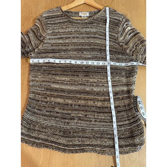 VTG Talbots Women’s Sweater Open Knit 100% Cotton L Hippie Festival Boho Grunge - Picture 6 of 6